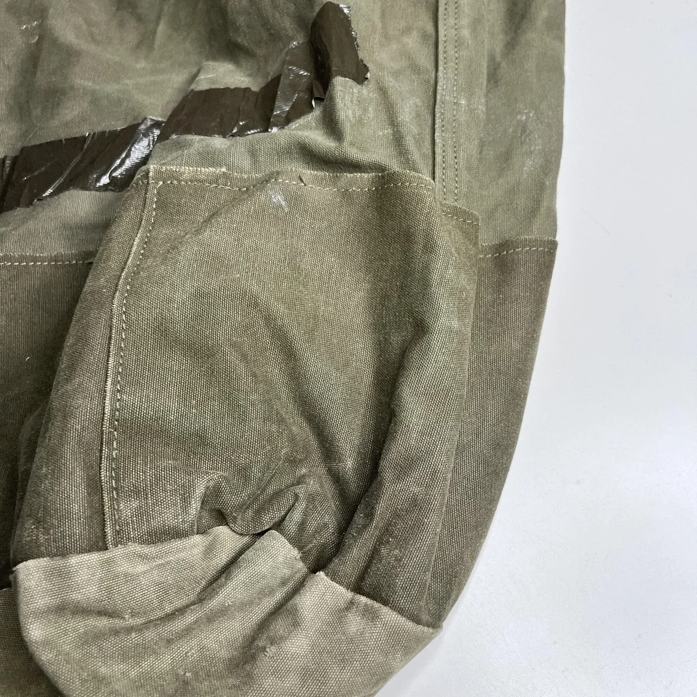 Vintage US Military Canvas Duffel Bag Olive Drab Backpack Sea Bag Sgt Jackson